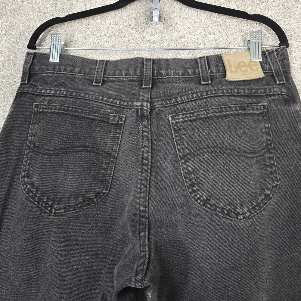 Vintage Lee Jeans Men 34x32 (fit 33wx31L) Straight faded black charcoal gray USA